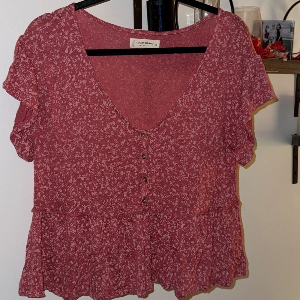 Lucky Brand Rose Pink Tee